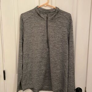 Men's Heather Gray Zip-Up Golf Shirt